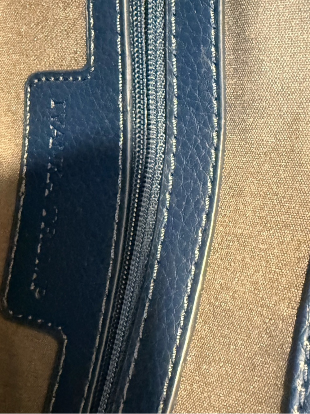 Ivanka Trump Navy Leather & Suede Saddle Bag - Picture 6 of 7